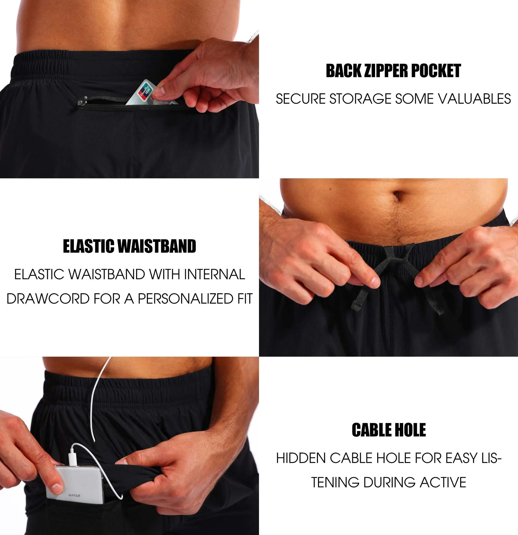 Pudolla Men’s 2 in 1 Running Shorts 5