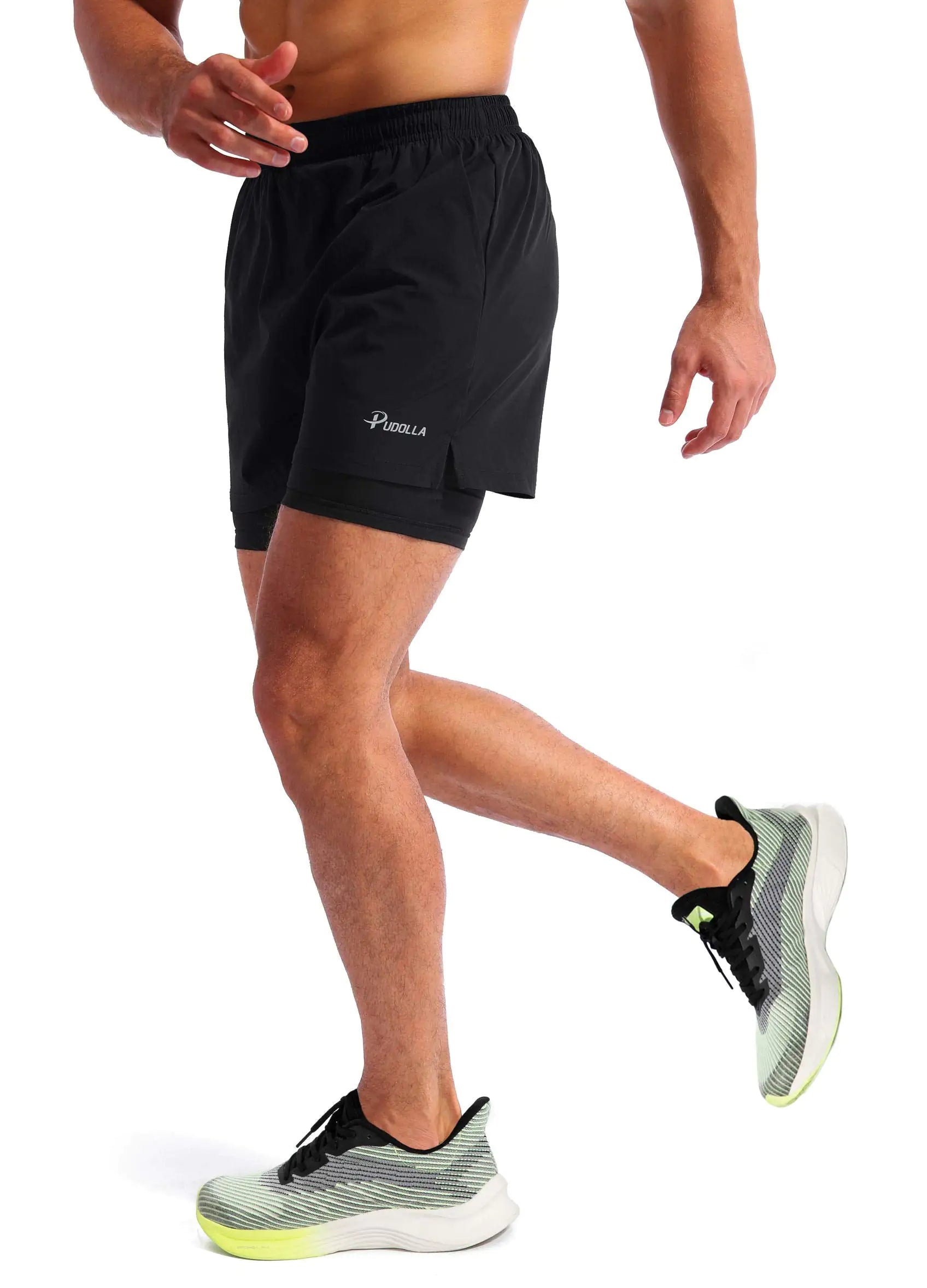 Pudolla Men’s 2 in 1 Running Shorts 5