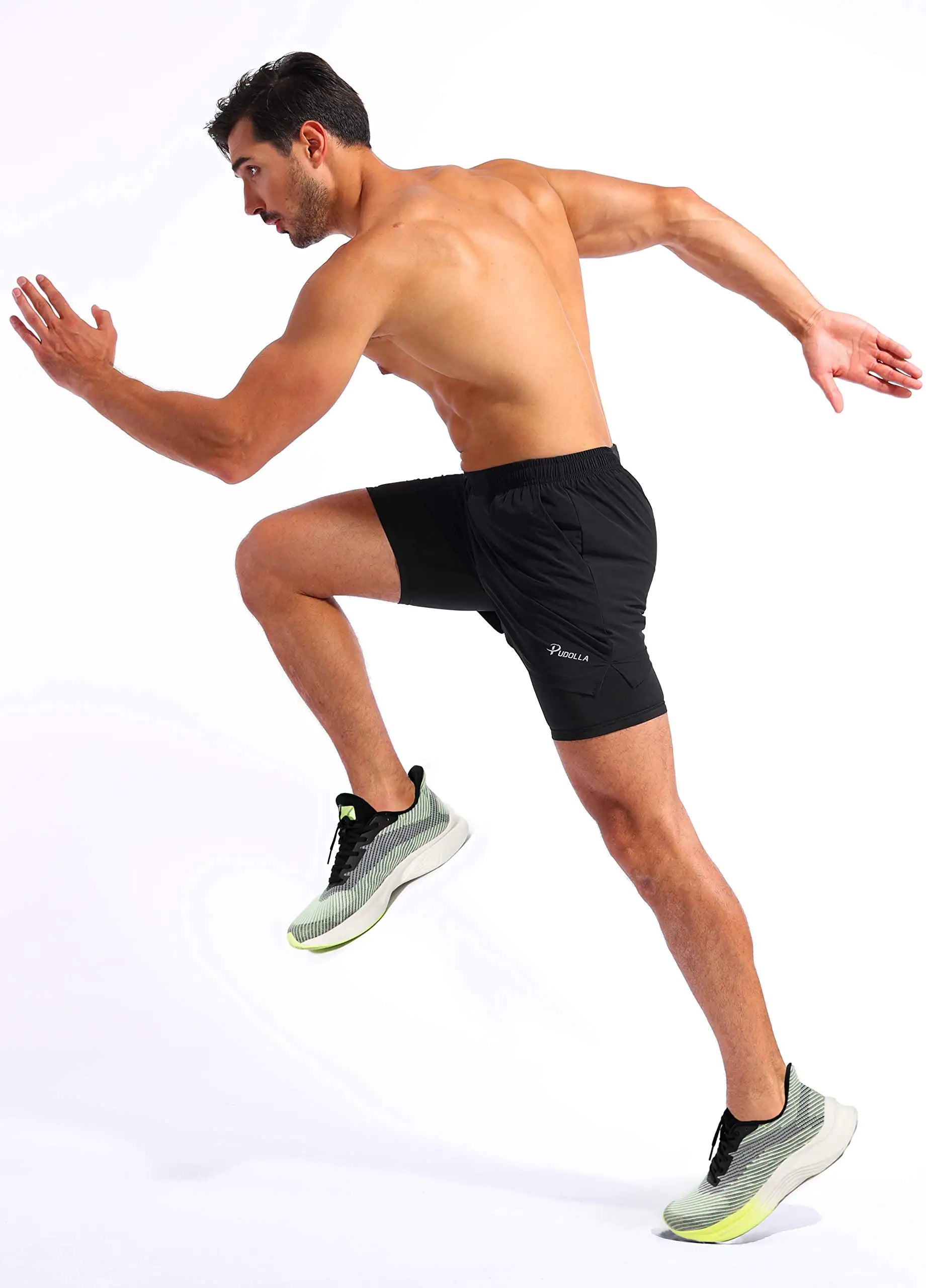 Pudolla Men’s 2 in 1 Running Shorts 5